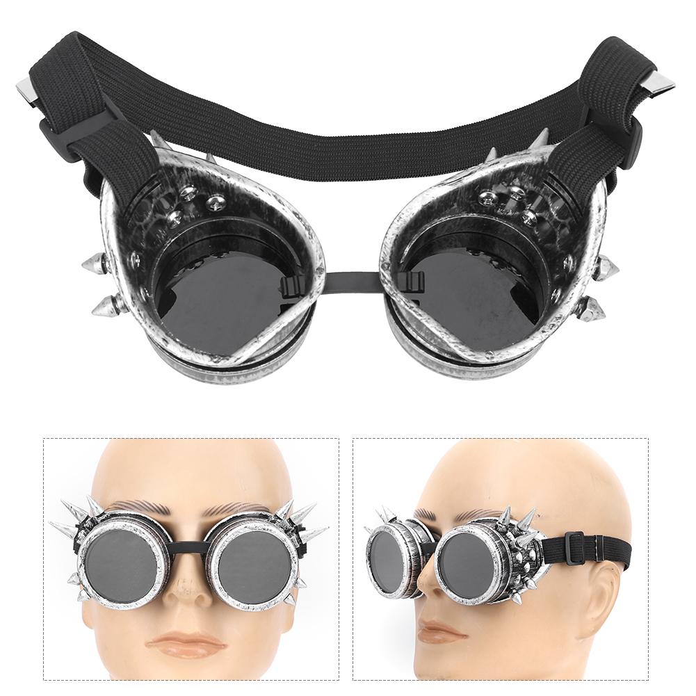 Промышленные Винтажные Очки Steampunk с Шипами Уникальные Велосипедные Очки Двухслойные Ветрозащитные Солнцезащитные Очки из АБС-пластика