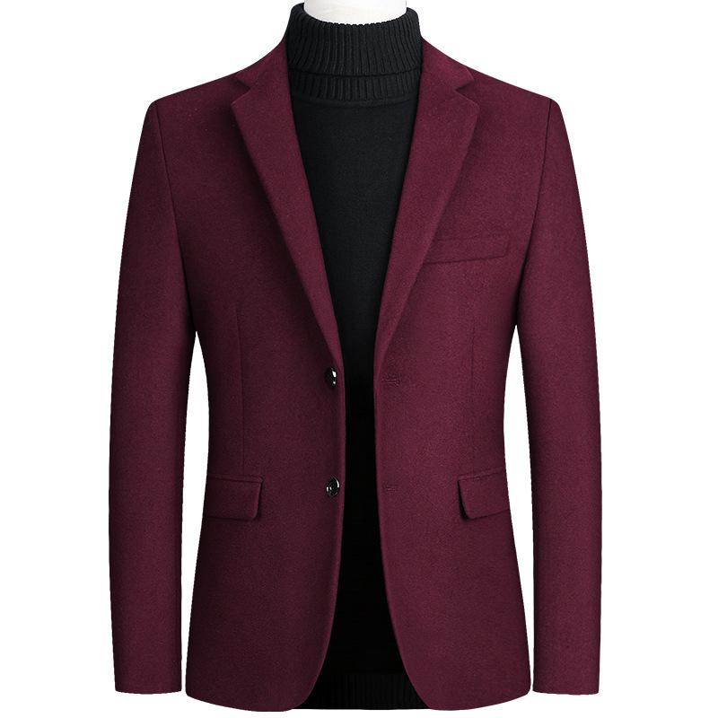 Woolen Small Suit Autumn and Winter Men's Jacket Business Casual Jacket Single Suit Men's