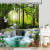 Fantasy Landscape Print Shower Curtain, Waterproof Shower Curtain With Hooks, Bathtub Decorative Partition Curtain, Bathroom