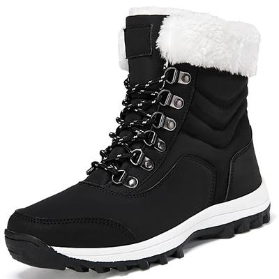 Зимние ботинки женские хлопковые туфли с толстой подошвой нескользящие и теплые зимние ботинки удобные плюшевые рабочие ботильоны
