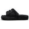 Li Ning Fluffy Comfortable Warm Trendy Versatile Casual Non-Slip Slide Sandals Unisex Footwear Black AZST023-1