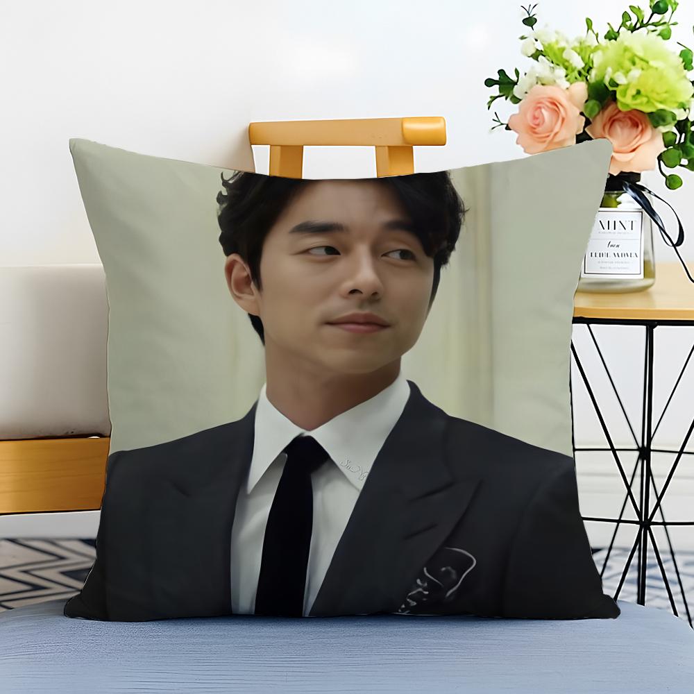 GGong Yoo Cushion Cover Washable Linen Pillowcase Soft for Sofa Bed Cozy Home Room Decor