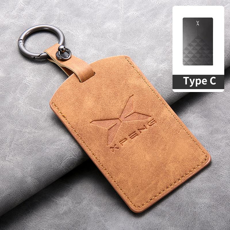 Sheepskin Leather Car NFC Card Key Case Cover Holder Protector Shell for Xiaopeng Xpeng P7 P5 Buckle G9 G3 G3i Auto Accessories