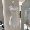 Sexy Ice Silk Pajamas Women's Spring and Summer with Chest Pads, Small Breasts, French Embroidery Suspender Pajamas, Beautiful Back Waist Pajamas