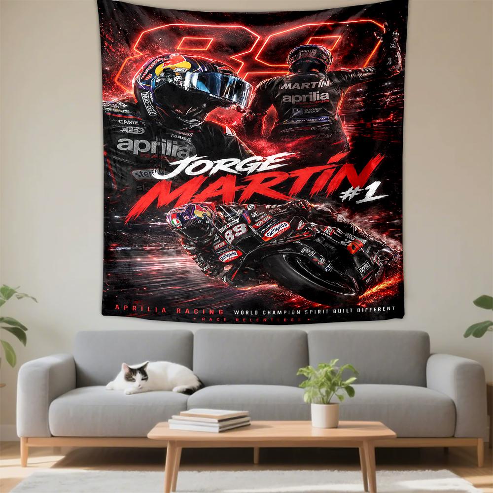 Jorge Martín #1 Aprilia Racing Biker Gear Sports Design Patterned tapestry for bedroom and living room home decor sofas