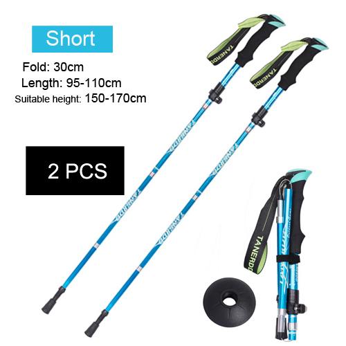 2 шт./лот, 5 секций, уличные складные треккинговые палки, портативная походная трость для скандинавских пожилых людей, телескопическая клубная палка, легко помещается в сумку
