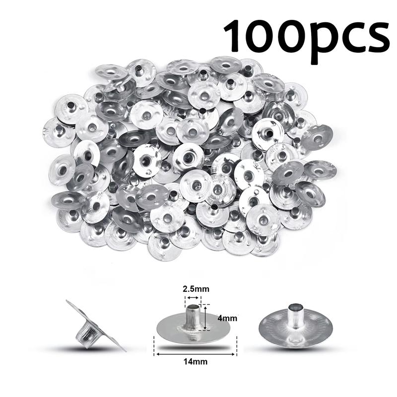 100pcs Handmade Candle Wick Tabs Metal Candle Wicks Sustainer Tabs Candle Wicks Base For DIY Candle Making DIY Craft Tools