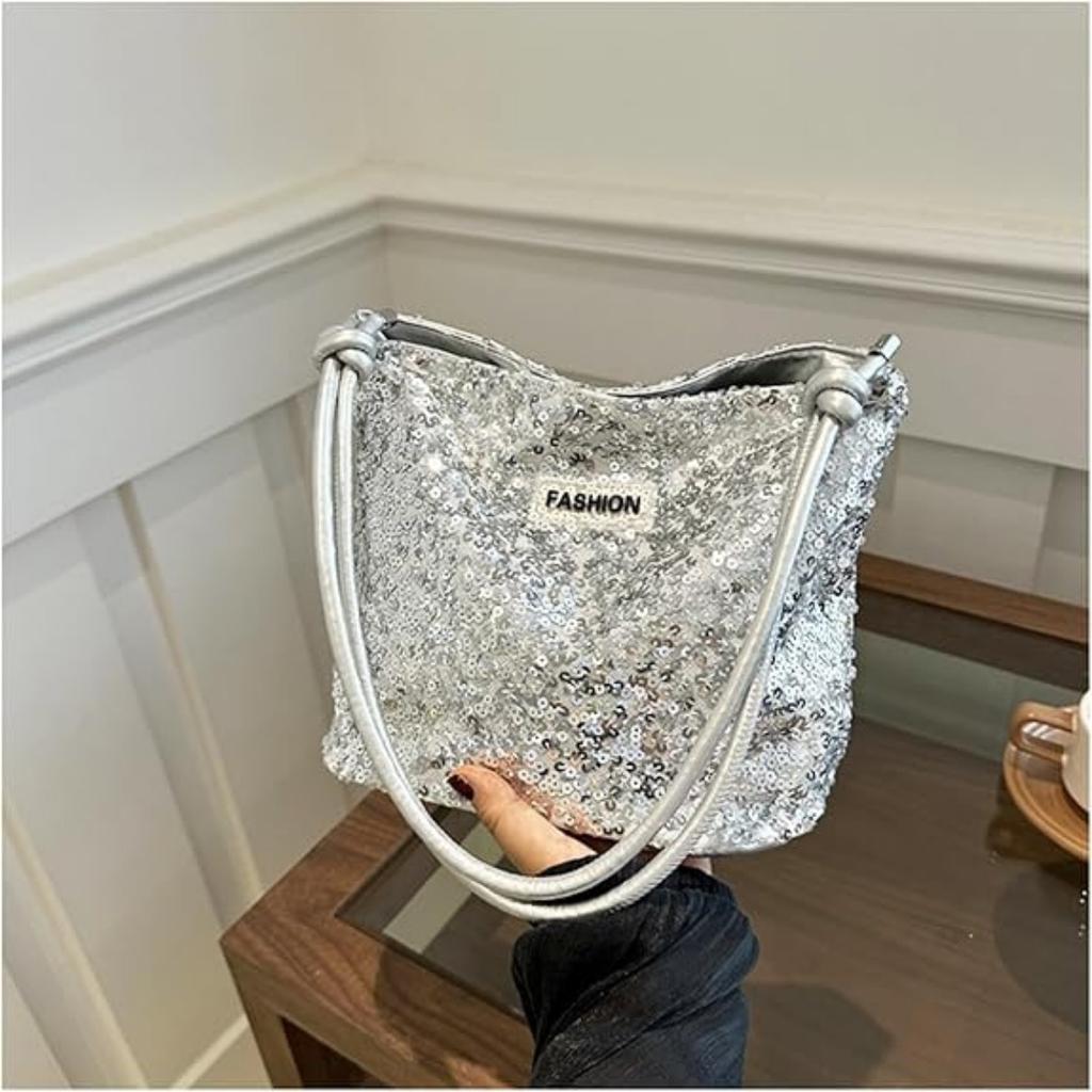 Tote Bag for Women, Sequin Handbag, Adjustable Shoulder Strap, Crossbody Bag for Wedding, Prom, Parties, Travel
