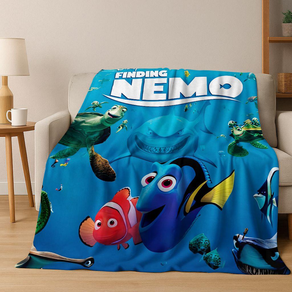 3D Мультяшное одеяло из фланели «В поисках Немо» Подводный мир, Теплое и уютное мягкое плед-покрывало для дома, спальни, кровати, дивана, пикника