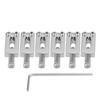 6 Pcs Metal Tremolo Saddles for Electric Guitar Bridge Parts with Wrench(Silver)
