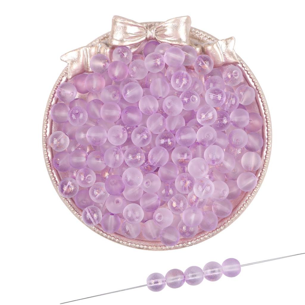 50Pcs 8mm Multicolor Transparent Frosted Glass Loose Beads With Gold Foil For Jewelry Decoration Making DIY Necklace Bracelet Earring