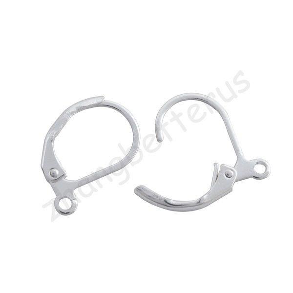 Aolly Earring DIY Jewelry Findings Ear Hooks Earcuff 50 Pcs 11*16mm Golden Silvery Earring Lobster Clasps French