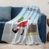Cozy Christmas Blanket Santa Claus Reindeer Throw Festive Holiday Flannel Soft Warm Gift Home Decor Farmhouse Winter Season Beds