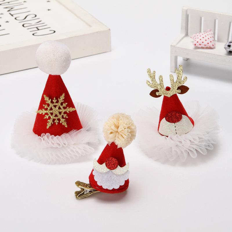 Cute Christmas Gauze Skirt Hairpin Wash Face Hairpin Hair Jewelry Children Sweet Cat Ears Headband Adult