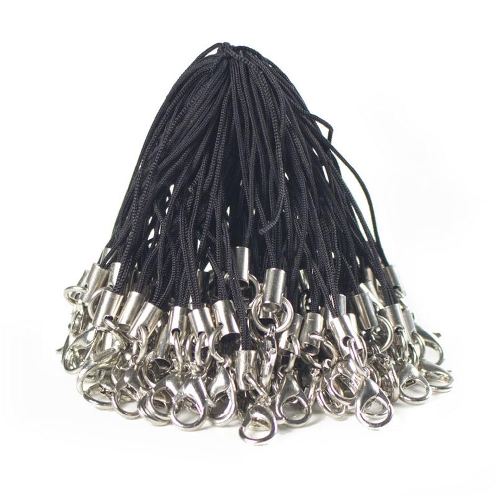 50Pcs Lobster Clasp Lanyard Strap Cord Mobile Cords Charm Nylon Key Ring Chain For DIY Keyring Jewelry Making Accessories
