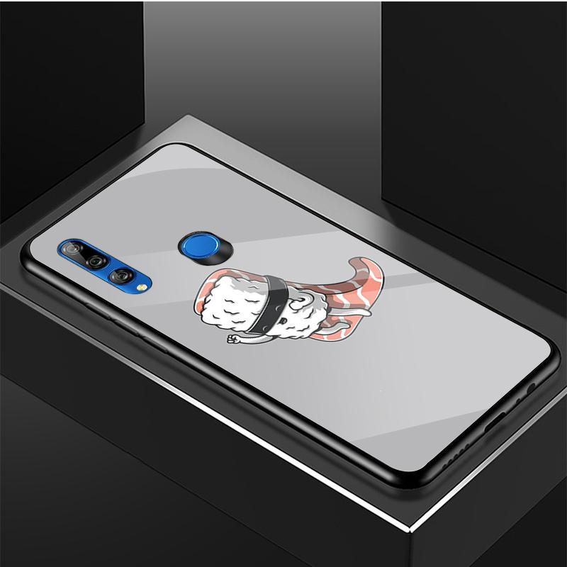 Чехол для телефона из закаленного стекла с рисунком суши для Huawei Honor 8X9 10i 20i 20Lite 20Pro 30 Pro