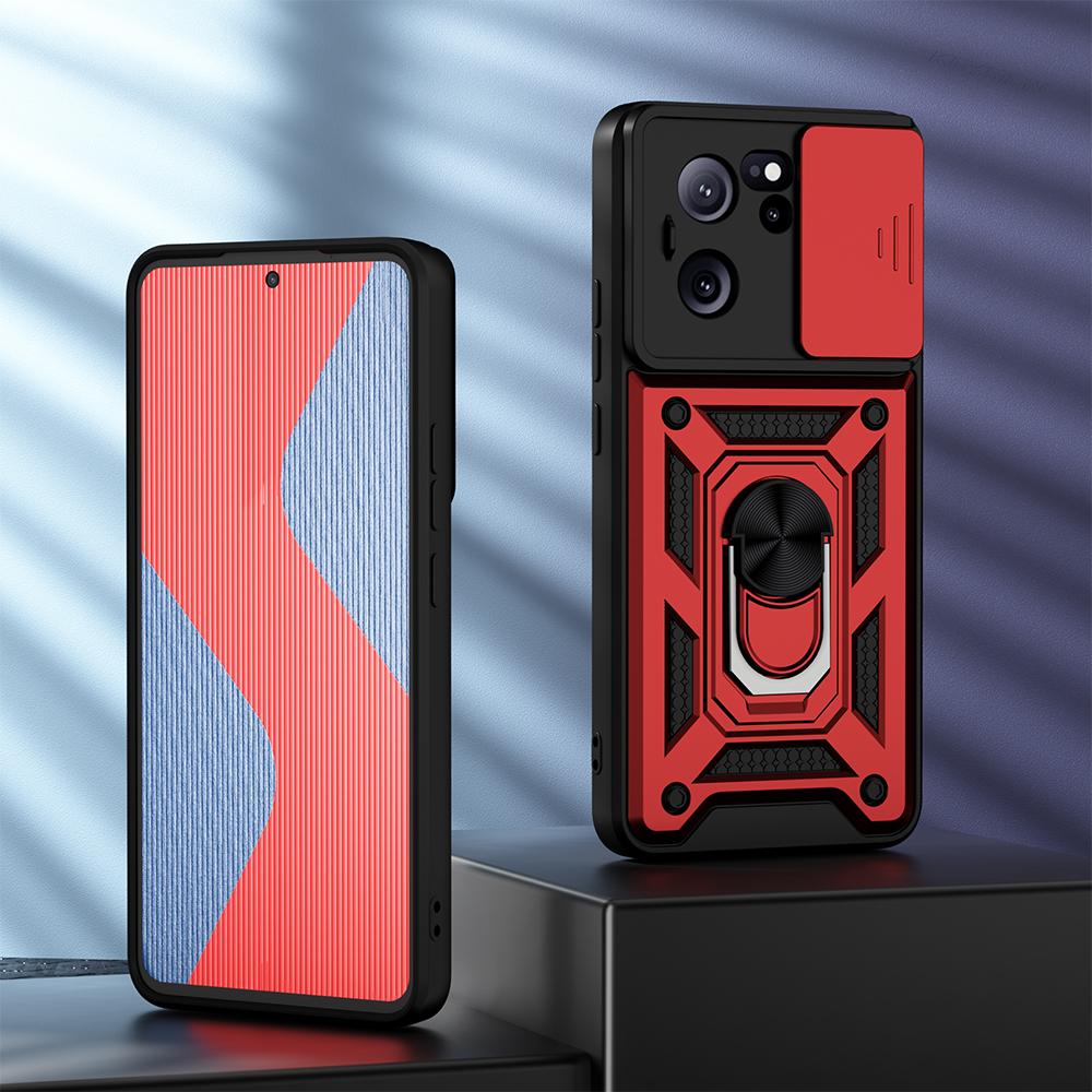 KEYSION Противоударный чехол для Xiaomi 13T 13T Pro 5G, защитное кольцо для объектива камеры, подставка, задняя крышка для телефона Redmi K60 Ultra