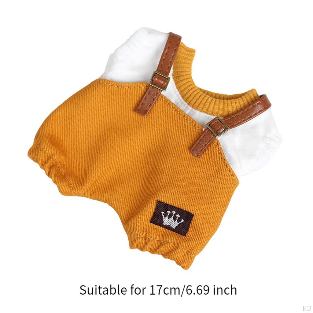 17cm Plush Doll Clothes Cute Accessories Comfortable Costumes Stylish Overalls
