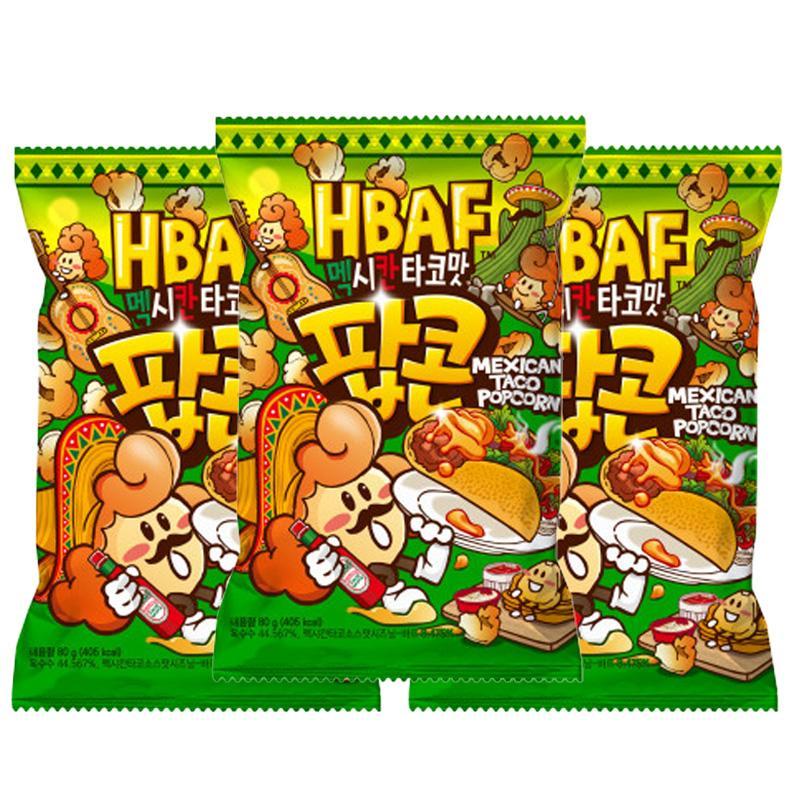 HBAF Seasoned Popcorn 17 Flavors, Premium Flavored Popcorn Collection (80g x 3 Bags) / Kfood, Authentic Korean Food