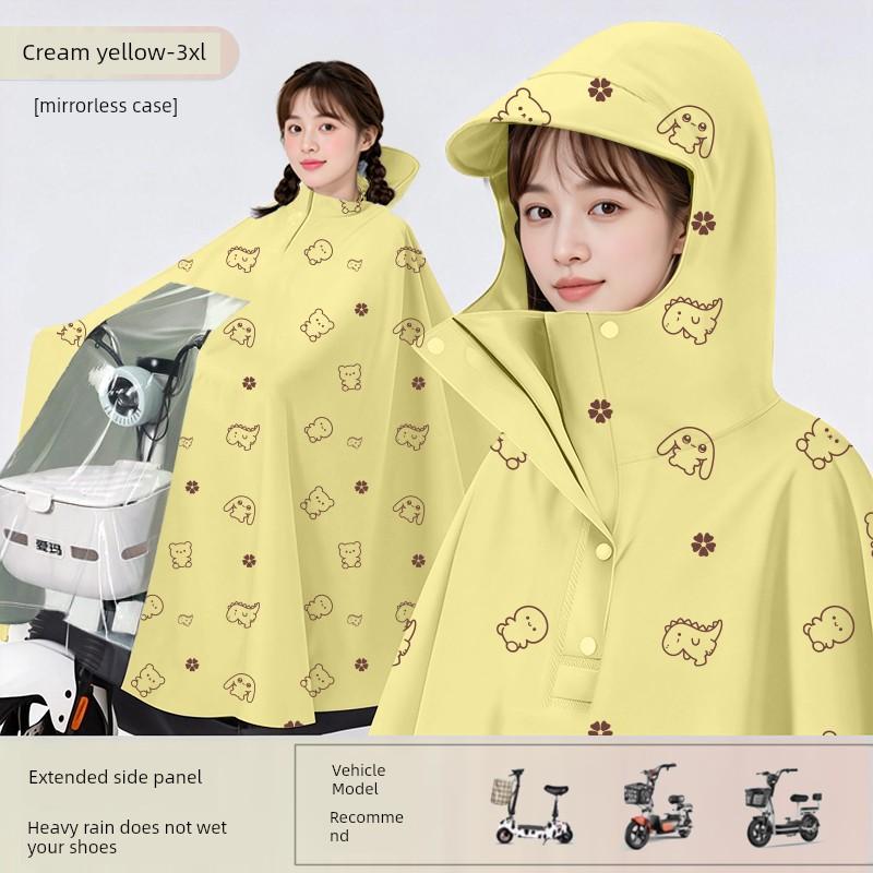 Electric Scooter Raincoat for Adults, Women's Long Full-Body Raincoat, Thickened and Enlarged for Heavy Rain, New Model for Cycling