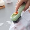 Multifunctional Shoe Cleaning Brush with Liquid Dispenser Durable Plastic Material, Ergonomic Handle, Reusable Soft Bristle Brush for Household Use,