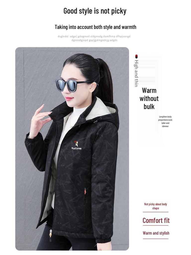 2024 Женская зимняя теплая хлопковая куртка с капюшоном для женщин среднего и пожилого возраста