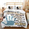 English Thanks Letters King Queen Duvet Cover Express Love For Dad Mom Bedding Set Father'S Day Gift Polyester Comforter Cover