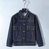 2024 Осень и зима Новая высококачественная мужская куртка больших размеров с защитой от выцветания из денима с эластичными лацканами