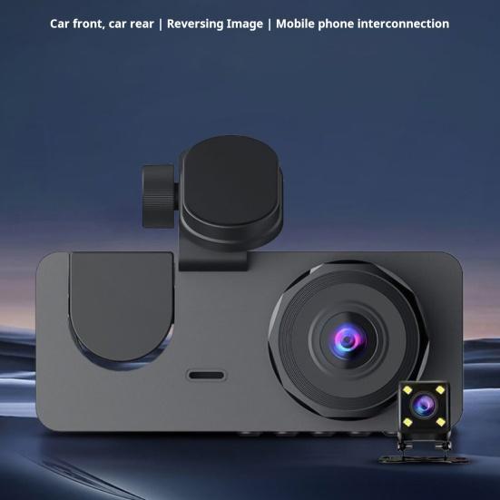 Автомобильная камера с G-сенсором, циклическая запись, защита на весь день, простая установка, передняя и задняя части