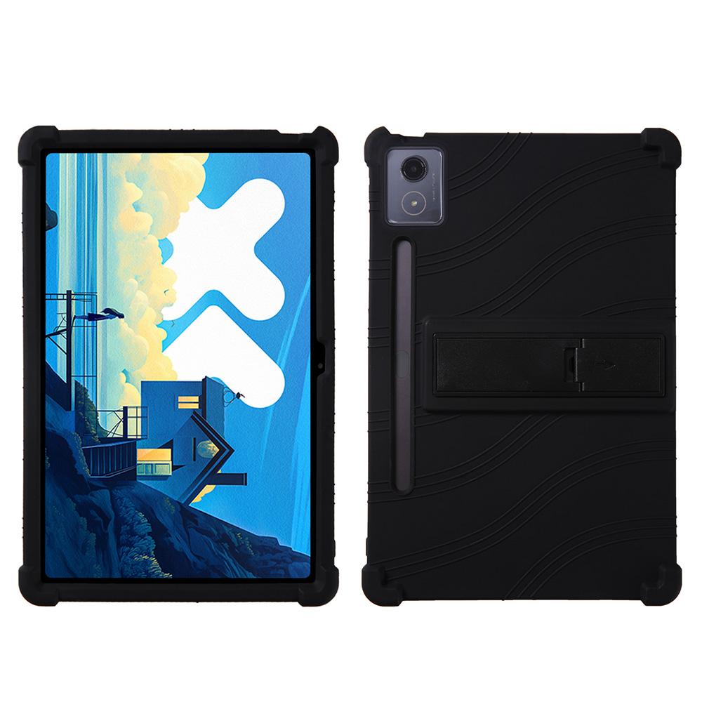 Для Lenovo Xiaoxin Pad Pro 12.7 дюйма/Pad Pro 12.7 (2025) Силиконовый чехол с подставкой, прочный защитный чехол