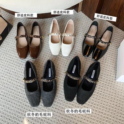 Мода Новый Стиль Популярные Женские Туфли Мэри Джейн Квадратный Носок Балетки для Женщин Модные Ремешок с Пряжкой Женская Обувь Весна Осень