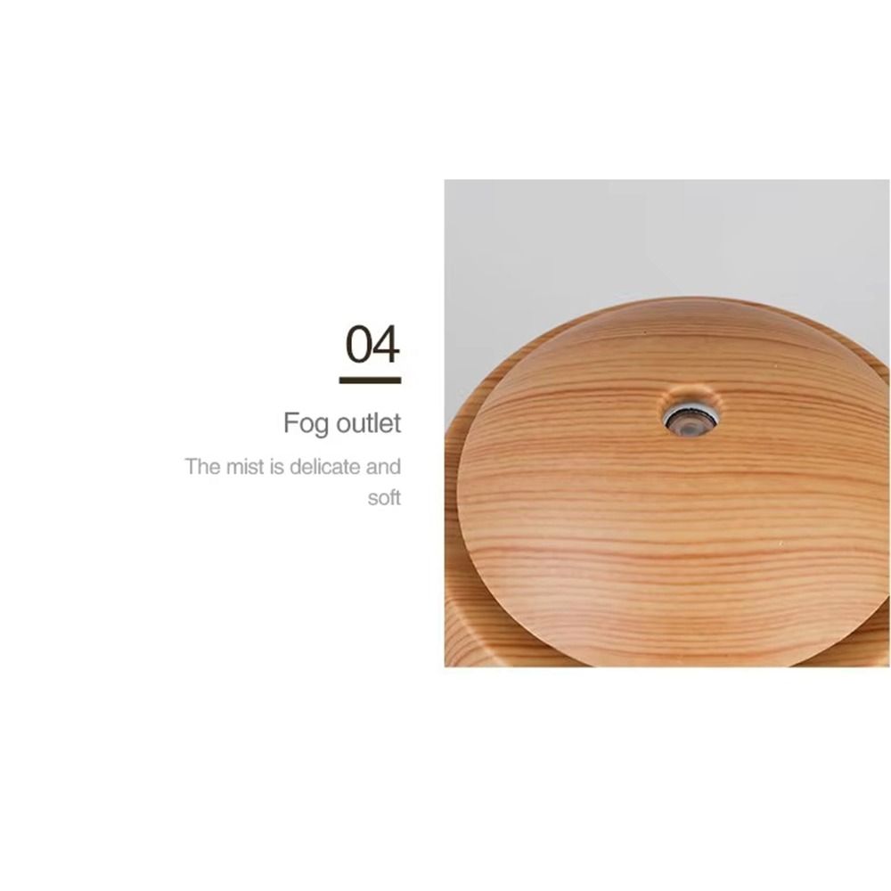 Wood Grain Air Humidifier Ultrasonic Mini Mist Maker Personal Mist Air Purifier Dorm Room Use