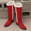 Women's Low-heeled Boots Autumn and Winter New Comfortable and Warm Thick-heeled Large-size Plush Medium Boots