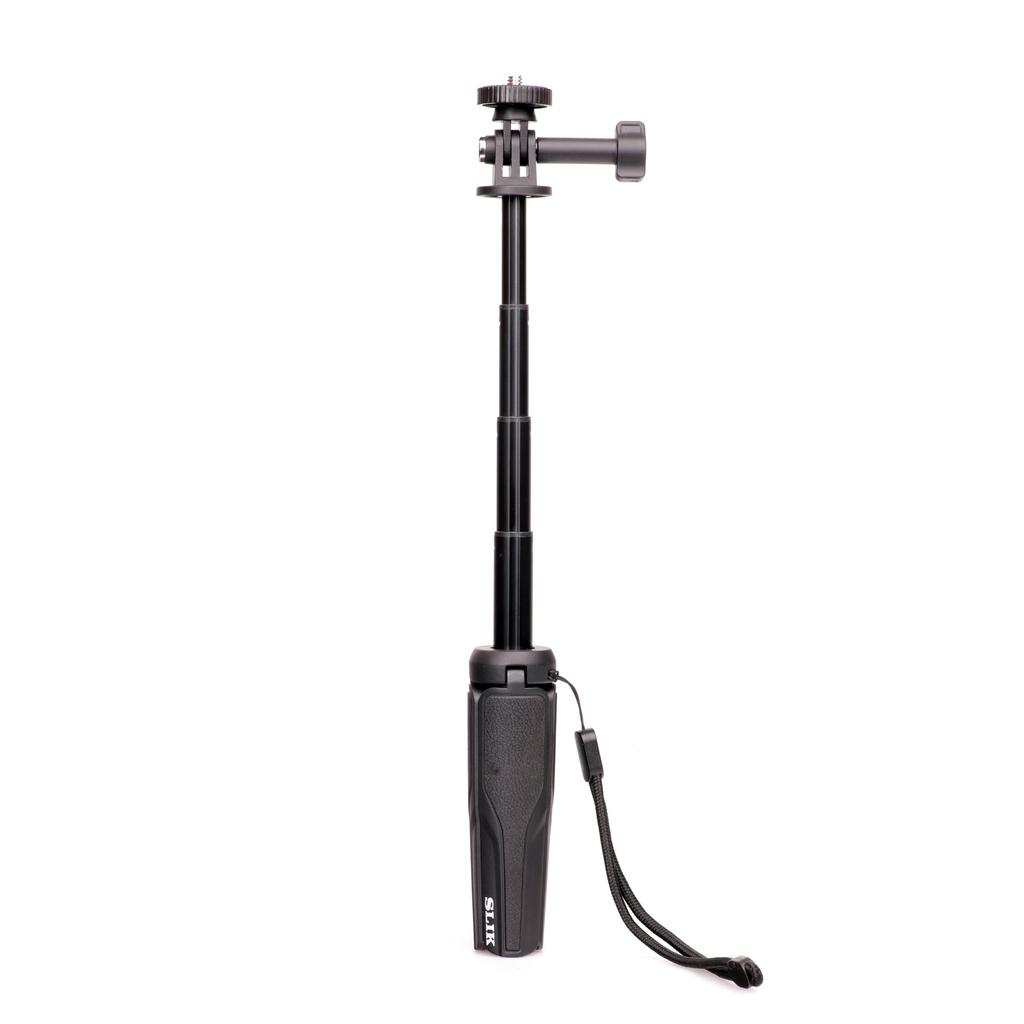 SLIK Action Stand a Mini Tripod with Extendable 305mm Compatible with Compact Cameras and with Hand Product 246924 305, 3-Way, 5-Section Pole, Tall,
