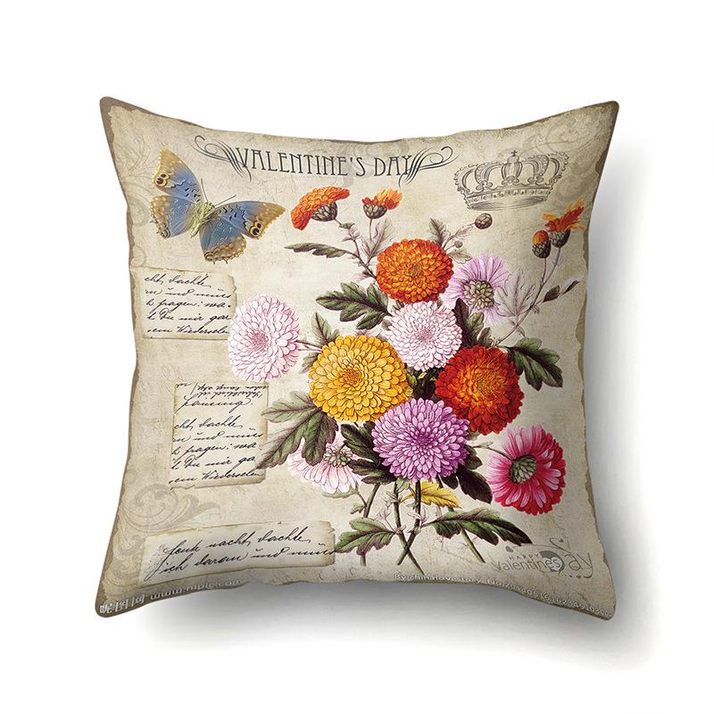 Полиэстеровая наволочка Автомобильная декорация Наволочка с ретро-принтом Чехол для поясничной подушки Чехол для подушки-башни Прикроватный чехол для подушки