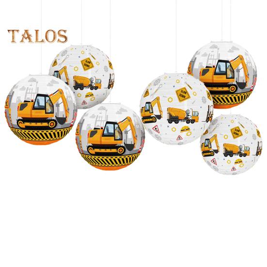 Экскаватор Бумажные Фонарики Строительная Тематическая Вечеринка Декор Праздничная Атмосфера Создатель Дверей Спальни Гостиной