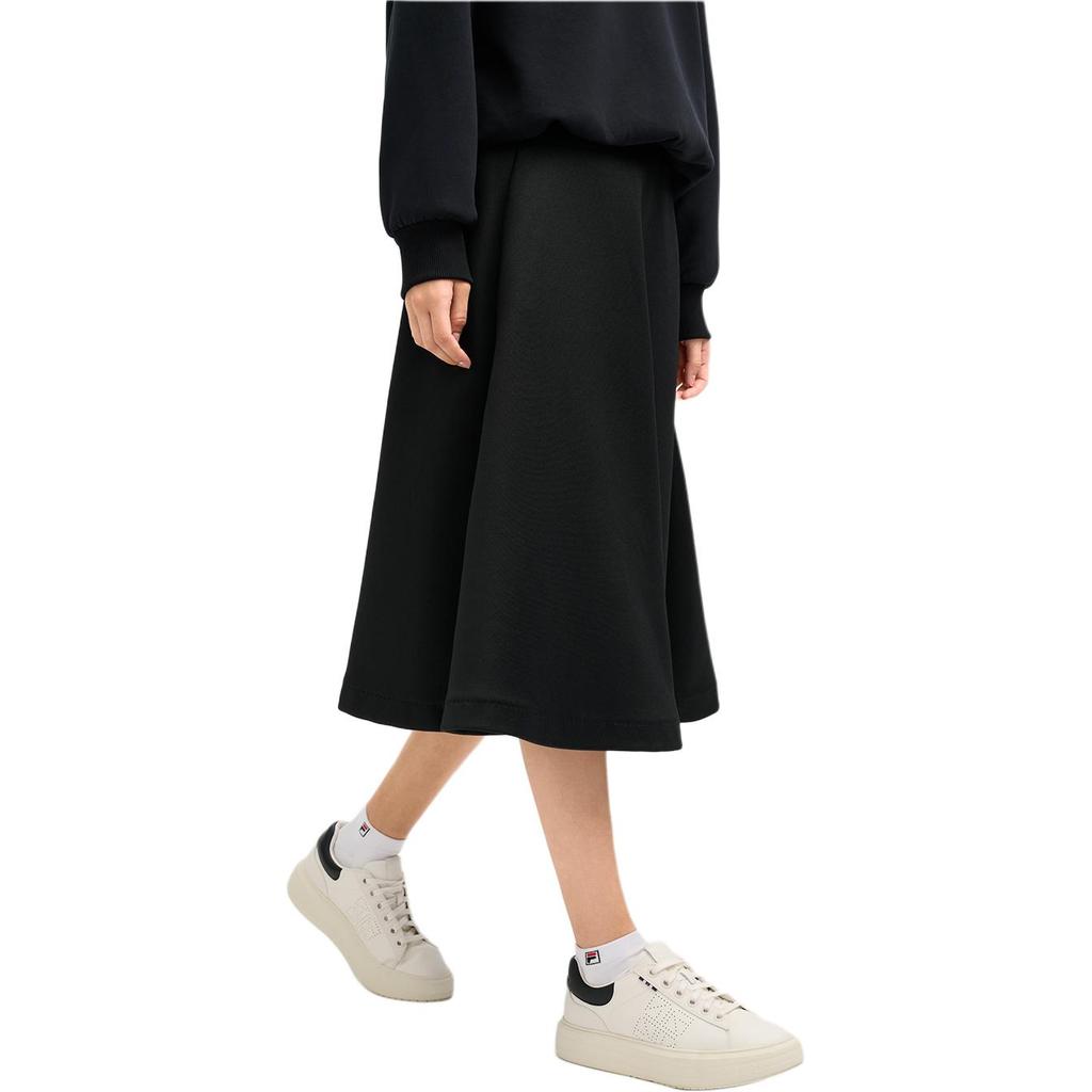 Fila Milano Series Fashion Simple Knitted Casual Long Dress Women Dresses Black F11W515301FBK