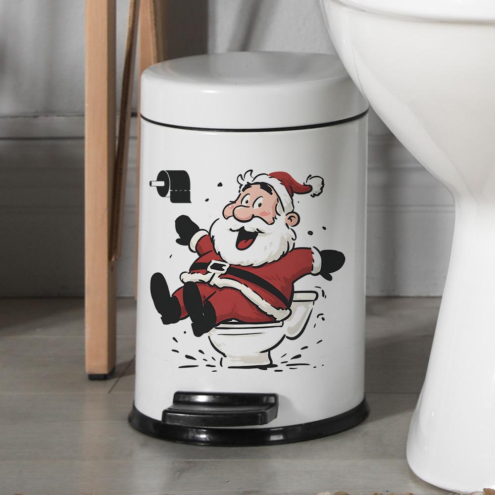 Personalized Santa Claus Toilet Toilet Stickers for Beautifying The Wall