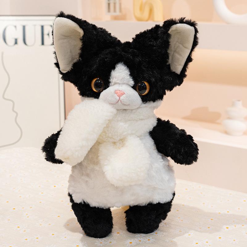 Интернет-знаменитости с немецкой кудрявой кошкой, кукла кошка, плюшевая игрушка, белая кошка, горячая кукла кошка