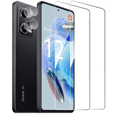 Набор из 2 защитных стекол и 2 защитных пленок для камеры для Xiaomi Redmi Note 12 Pro 5G - E.F.CONNECTION