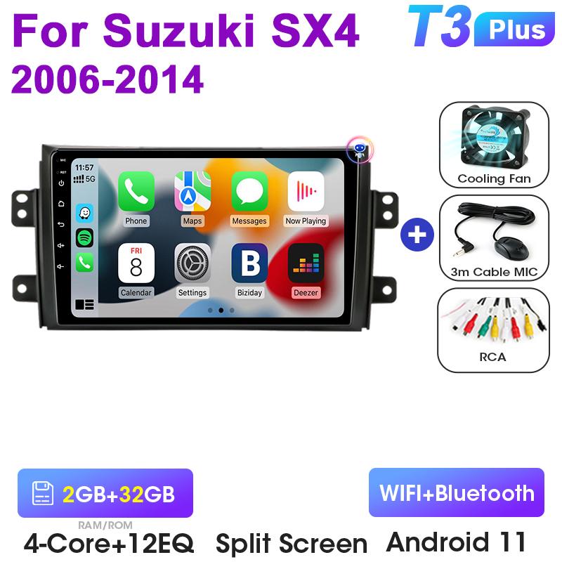 2 Din Android 12 автомобильное радио для Suzuki SX4 SX 4 2006-2014 Fiat Sedici 2005-2014 CarPlay интеллектуальные системы Smart Autoradio