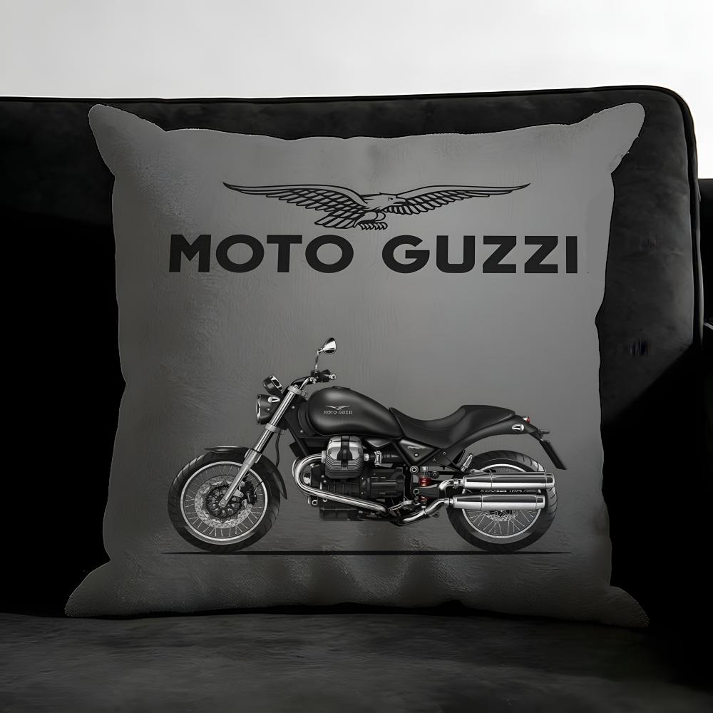 M-Moto Guzzii Логотип Наволочка Подушка Ультра Мягкая Кожевенная Ткань Облачный Комфорт и Скрытая Молния