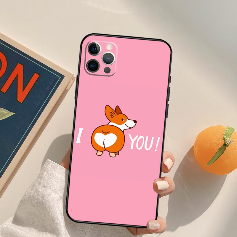 Мультяшный Корги Чехол Case Для iPhone 16 Pro Max 14 11 12 13 15 Pro Max Mini XR 16e 15 16 Plus Чехол для Телефона