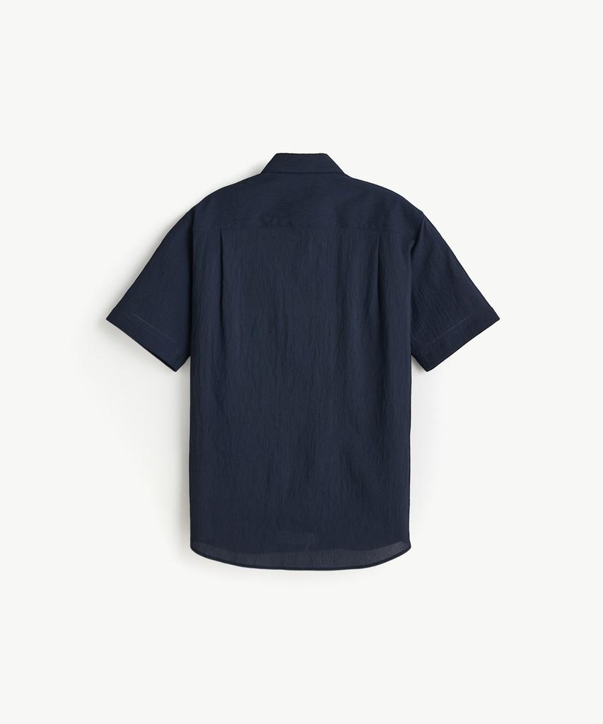 STCO [Japan Matusmi] Seersucker Short Sleeve Shirt_Navy (Classic Fit)_Sdsxb93Csn