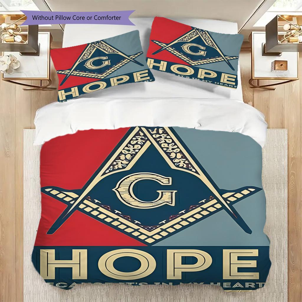 Mystic Symbols Cosmic Energy Three-piece set (1 * duvet cover + 2 * pillowcase, without core) 2D Flat Duvet cover and pillowcase