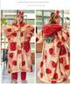 2023 Sweet Strawberry Плотный коралловый флисовый халат-комплект - Cozy Home Loungewear