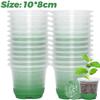 1/10PCS Round Nursery Pots with Soft Silicone Base Clear Flower Plant Transplant Pot Reusable Seedling Container Garden Supply