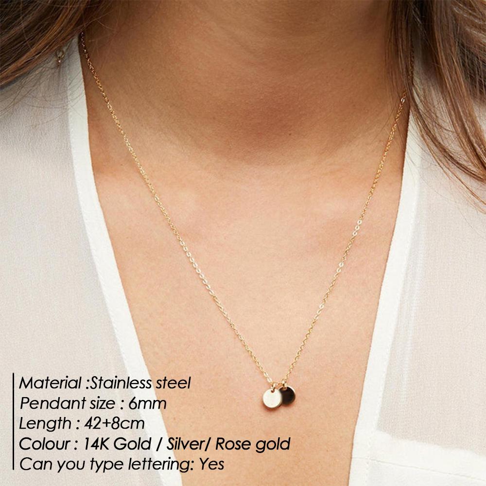 Emanco Blank 6 мм Диск Монета Ожерелье Из Нержавеющей Стали Чокер Цепь Золотого Цвета Женщины Мужчины Ювелирные Изделия Персональные Ювелирные Изделия Для Подарка