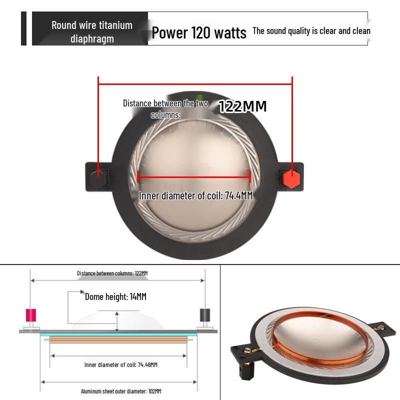 Высокочастотный динамик с плоской звуковой катушкой на 75 витков, динамик с высокомощным композитным диффузором 74,5 мм