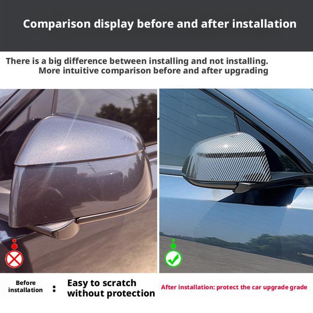 Real Carbon Fiber Rear View Mirrors Cover For Tesla Model Y Launch 2025+ Juniper 2025 Side Door Rearview Mirror Cover